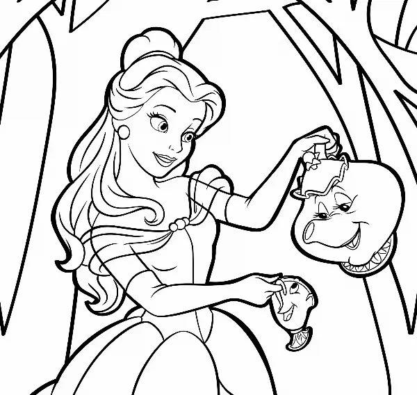 Belle Colouring Sheet